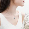 OBEAR 925 Sterling Silver Blue Crystal Butterfly Necklace Women's Jewelry Love Memory Wedding  Valentine's Day Gift for Women ► Photo 2/6