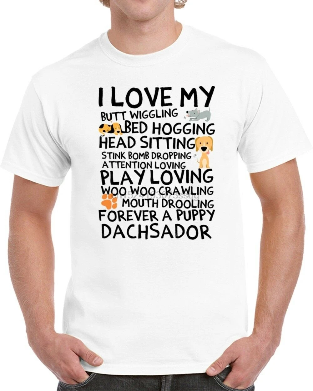Dachsador I Love My Dog порода смешная на заказ семья Pet Lover унисекс футболка|Футболки| |