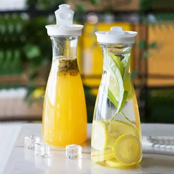 

OTHERHOUSE 1Pc Plastic Juice Water Bottle Jug Drinkware Large Capacity Bottles Pot Heat Resistant Bottle Household