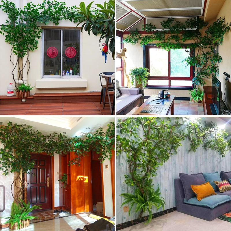 JAROWN Artificial Plant Real Touch Leaves Eucalyptus Leaves Ginkgo Leaves Maple Leaf Fake Branches Wedding DIY Decoration Home Decoration (3)_副本