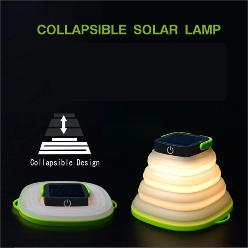 easy carry Collapsible Solar Lamp USB/Solar Charging waterproof 3 mode night light for Family baby Outdoor travel camping