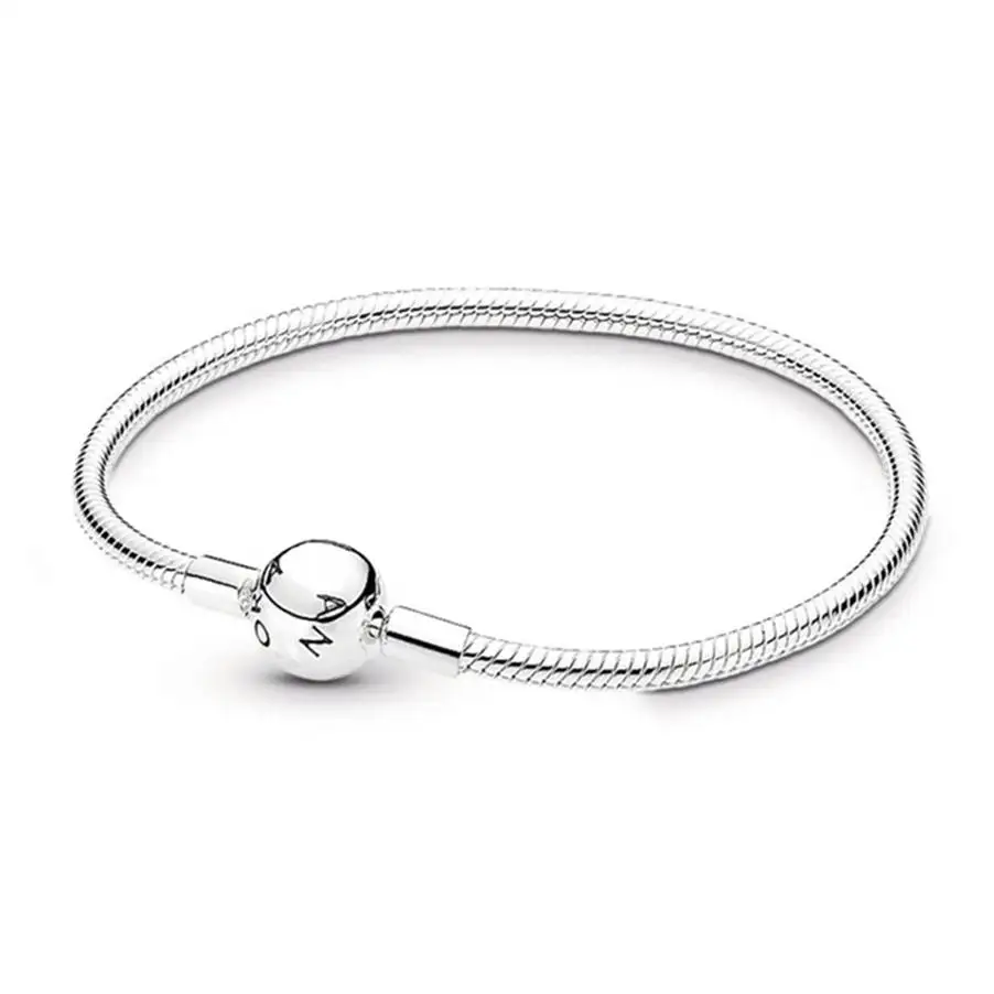 Высокое качество Серебряная цветная змеиная цепь браслет подходит европейский браслет из бисера ювелирные изделия подарок для женщин 17-21 см