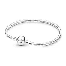 Высокое качество Серебряная цветная змеиная цепь браслет подходит европейский браслет из бисера ювелирные изделия подарок для женщин 17-21 см