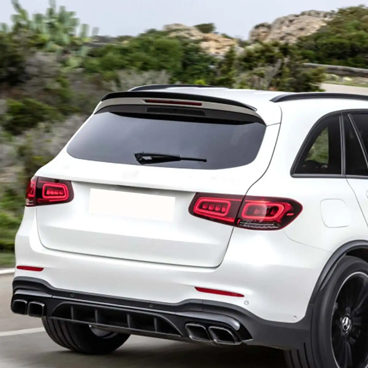 

Rear Window Roof Spoiler Sun Rain Shade Vent Visor Lip For Mercedes for Benz GLC X253 W253 GLC200 GLC260 GLC300 AMG SUV 2016