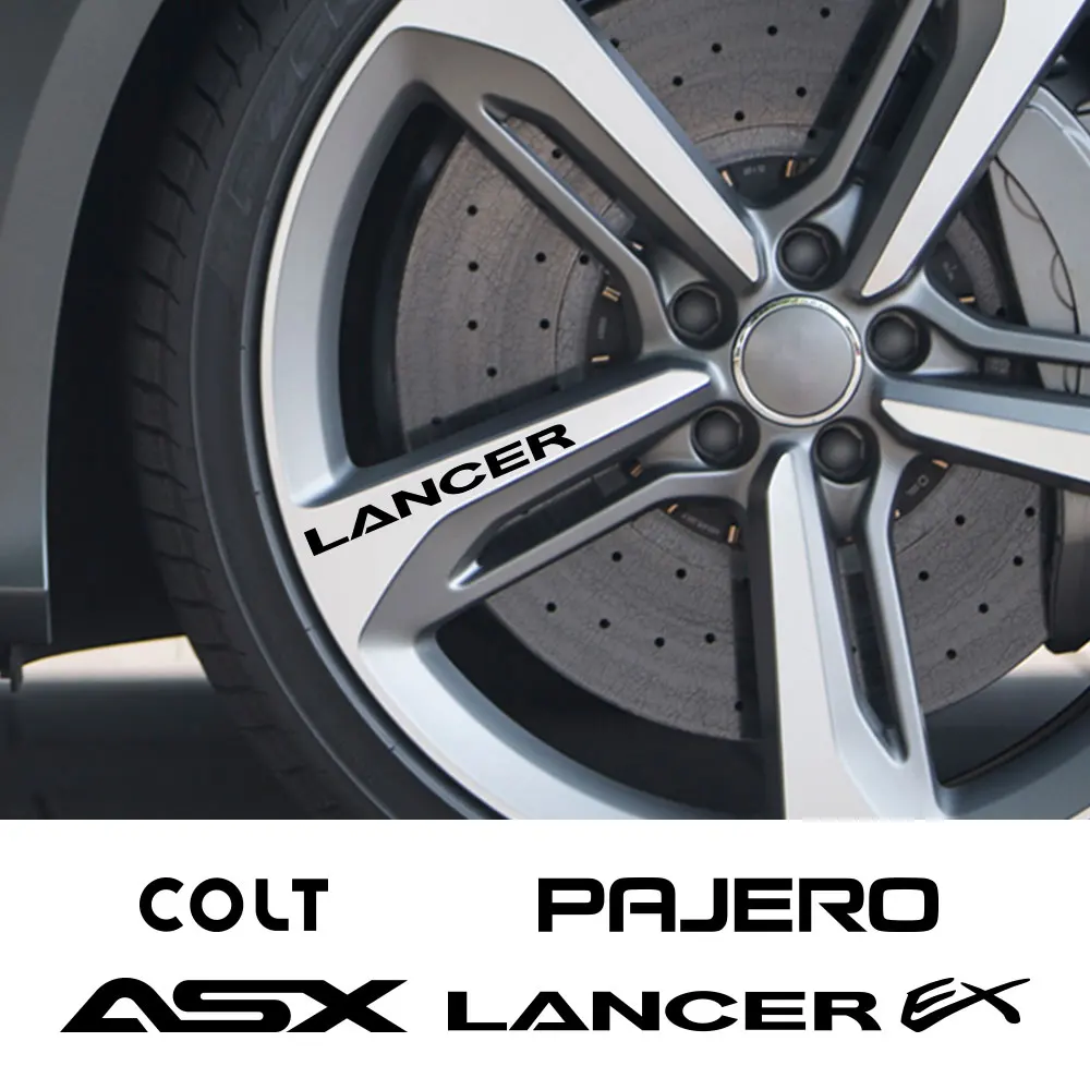Автомобильные наклейки на обод колеса для Mitsubishi Lancer EX Outlander ASX Ralliart Competition Colt Delica