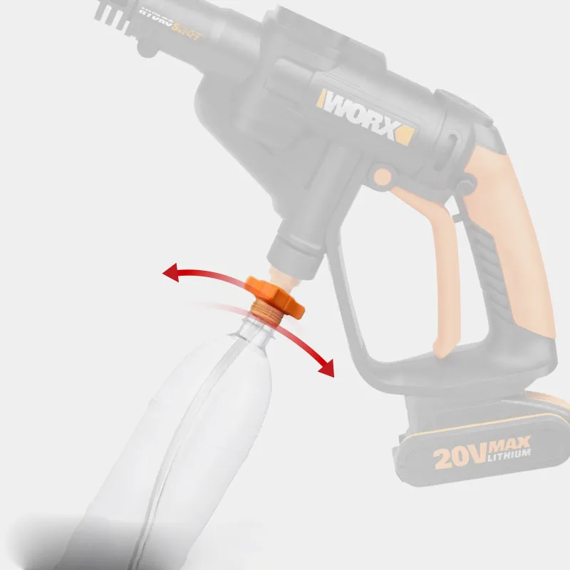 WORX WA4038 Hydroshot Бутылочная крышка соединитель со шлангом, оранжевый