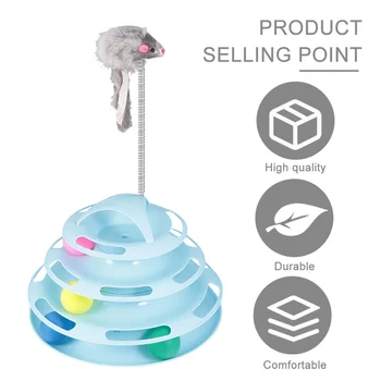 

Kitten Track Toy Four Levels of Interactive Play Circle Track with Moving Ball