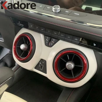 

Interior Accessories For Chevrolet Blazer 2019 2020 Carbon Fiber Car Center Air Vent Cover Trim AC Outlet Frame Covers Sticker