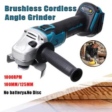 Makita – meuleuse d'angle électrique sans fil, 125/100mm, 4 vitesses, broyeur d'angle, rectifieuse, outil électrique de travail du bois, pour batterie 18V