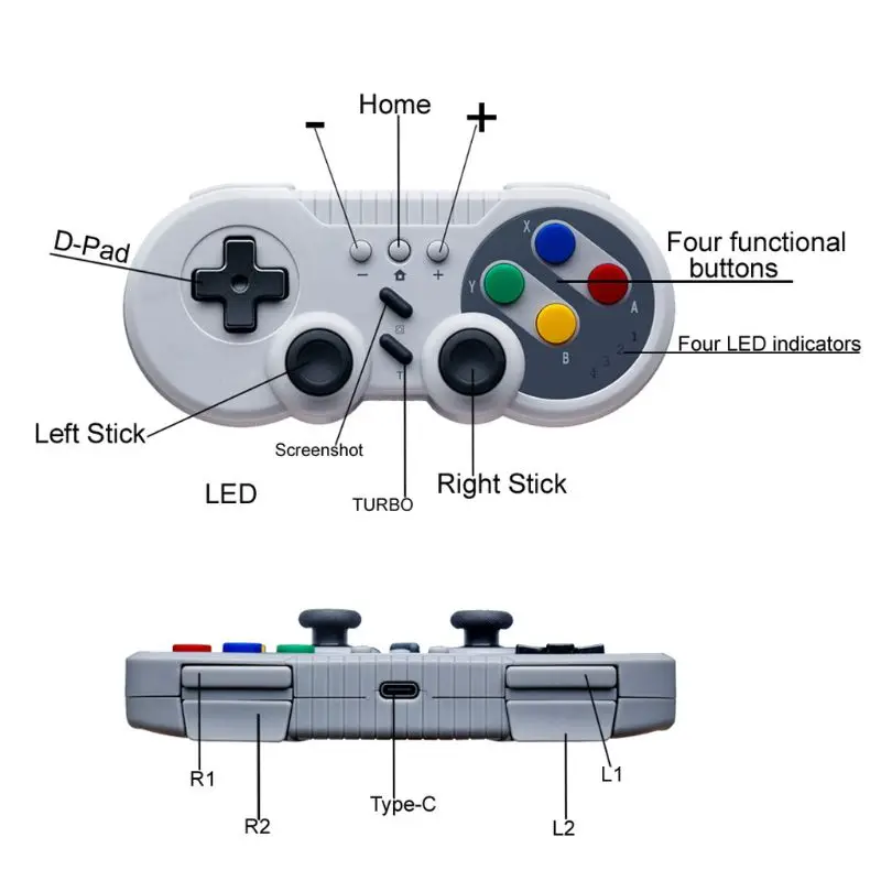 8bitdo SF30 Pro Беспроводной Bluetooth геймпад с помощью джойстика Nintendo Switch LX9A
