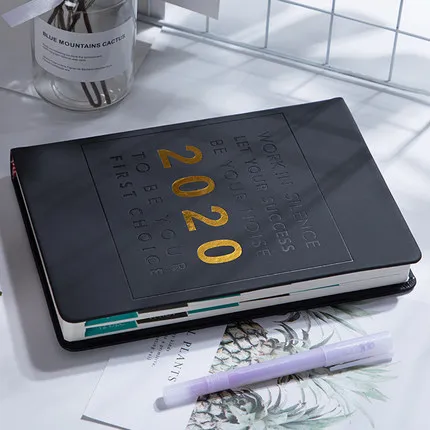 A5 Creative Kawaii Girl Agenda Planner Organizer Notebook Soft Thicken Daily Weekly Diary Journal Stationery Gift Supplies - Цвет: Black