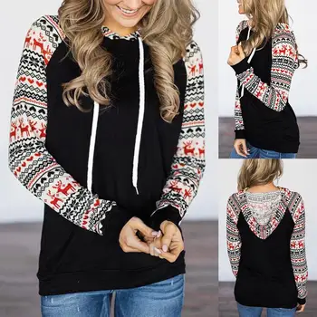 

Christmas Hooded Hoodies Dress Women Long Sleeve Hoodies Sweatshirt Hoody Pullovers