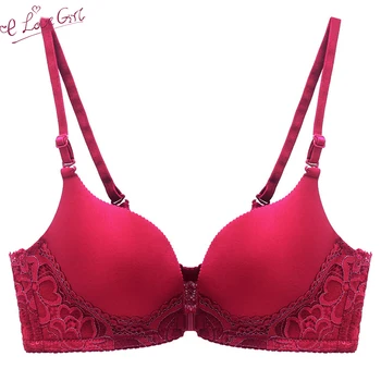

E lovegirl Wine Red Sexy No Steel Ring Underwear Bras For Women Sexy Push Up Lingerie Bra Seamless Bralette Wire Free Brassiere
