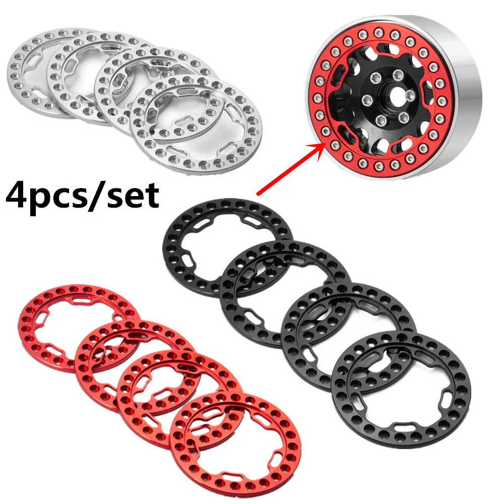 

YEAHRUN 4pcs/set Alloy Replacement Wheel Beadlock Ring For 1.9" 1/10 RC Crawler TRX-4 SCX10 D90