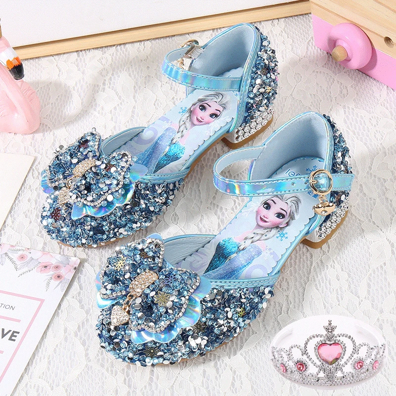 Frozen Princess Elsa Cosplay Girls' Leather Shoes Children's Catwalk