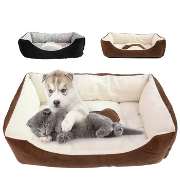 

XS-L Soft Fleece Pet Hot Dog Bed Cushion Bone Print Large Dog Beds For Labrador Golden Retriever Soft Warm Dog Cat Blanket