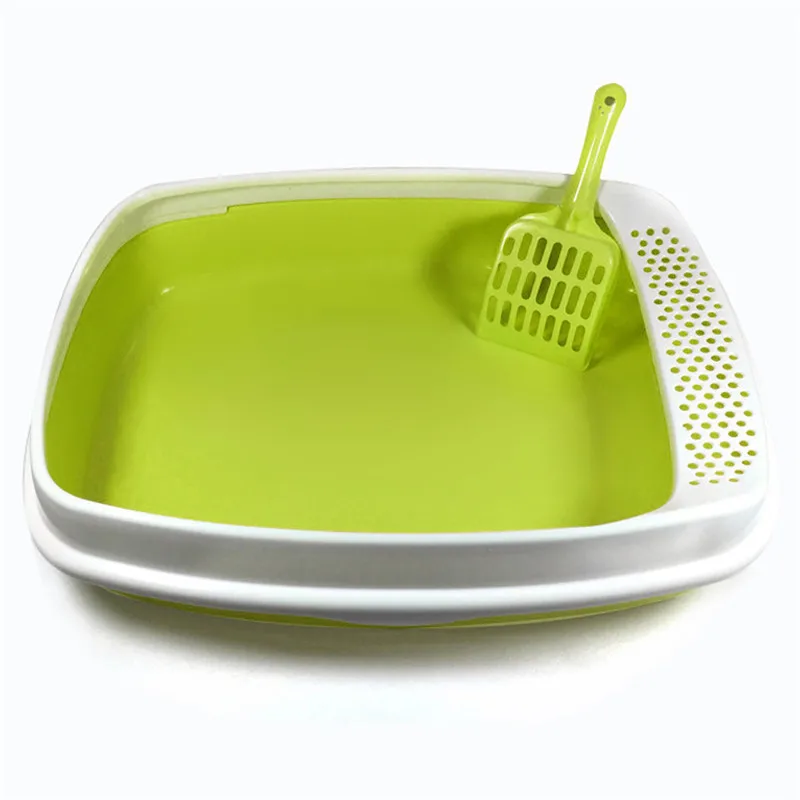 

Semi-Enclosed High Fence Pet Cat Toilet Cat Litter Box Cat Toilet Dog Tray Clean Scoop Home Plastic Sand Box Supplies