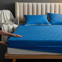 Bonenjoy Quilted Waterproof Fitted Sheet With Elastic Queen King Size Mattress Cover Solid Color Bed Sheets (No Pillowcase) 2
