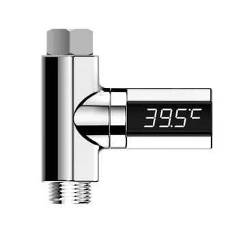 

Practical LED Display Home Water Digital Shower Thermometer Flow Self-Generating Water Temperature Meter Monitor Baby Care
