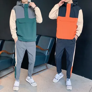 

MRMT 2020 Brand Fall New Men's Jackets Suit Two-piece Fashion Leisure Overcoat for Male with Splice Jacket and Pants Clothing