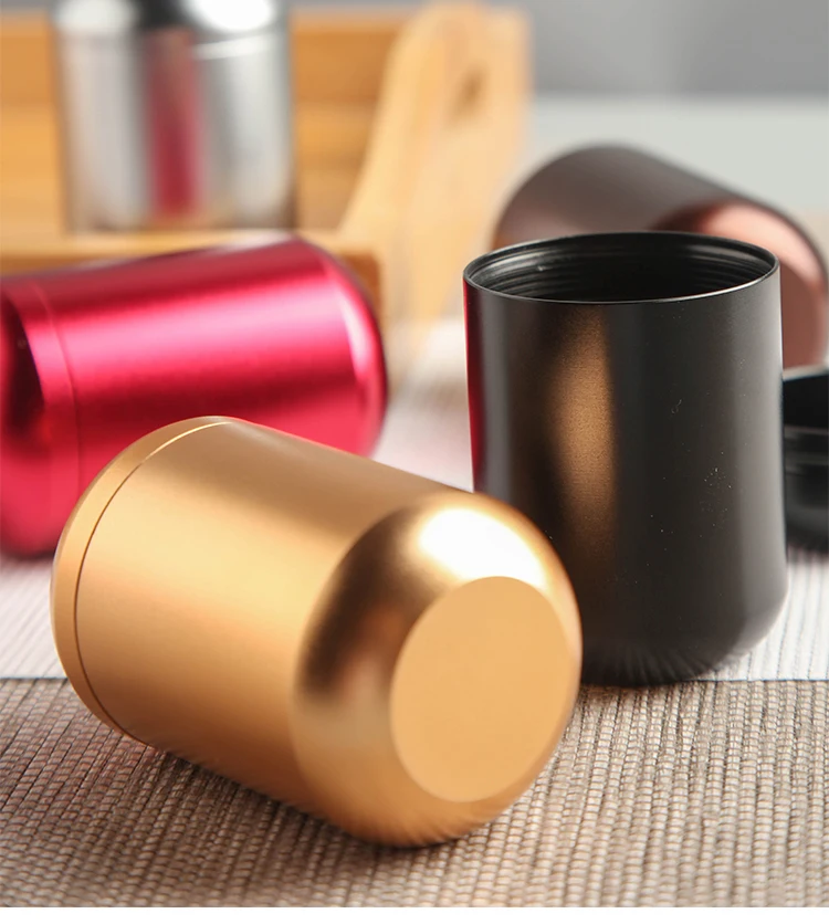 1Pcs Metal Capsule Travel Portable Tea Seal with Cover Coffee Bean Candy Cookie Collection Storage Tank Kitchen Storage