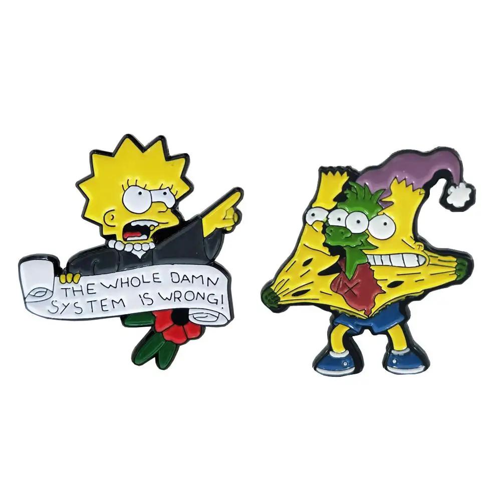 Вся чёртовая система не работает эмалированная брошь кнопка Simpsons|Броши| |