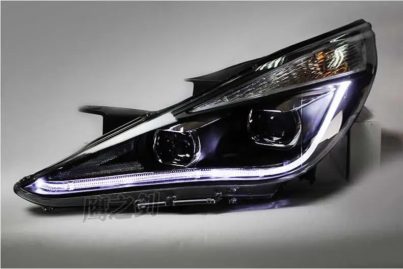 Автомобильный Стильный чехол на головную лампу для hyundai Sonata 2011- фары светодиодный фары DRL Объектив Двойной Луч Биксеноновые HID аксессуары