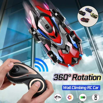 

Remote Control Wall Climbing RC Car With LED Lights 360 Degree Rotating Stunt Toys Machine Wall car For Children