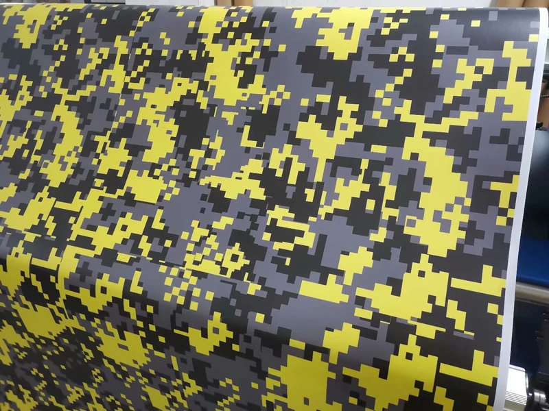 Digital Black Gray Yellow Vinyl Wrap Sticker-2