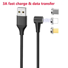 1 м Магнитный Micro USB кабель для быстрой зарядки iPhone samsung кабель для передачи данных Магнитный кабель для зарядки usb type C 3A usb c кабель для быстрой зарядки