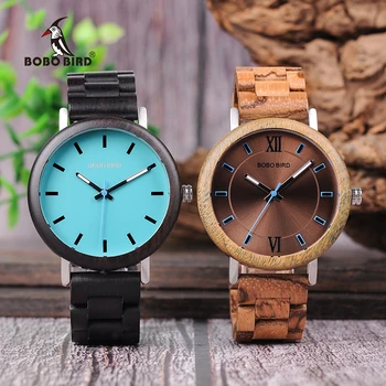 

BOBO BIRD Fashion Watches Women Men Quartz Wristwatches Casual Wooden Color Leather Strap Wood Watch Reloj Mujer Women Watch