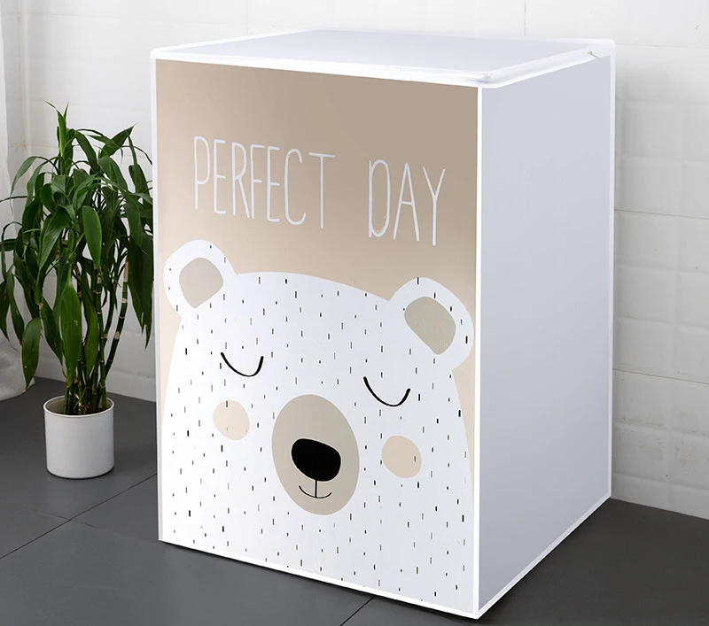 

Cartoon Design Drum Washing Machine Cover Washable Zipper Style Waterproof Protective Dust Jacket Front Top Open Cover ZH383