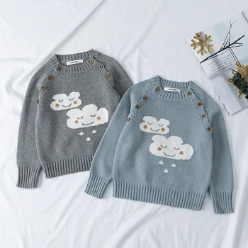 

2020 Autumn Cotton Kids Boys Long Sleeve Sweater Cartoon Clouds Printed Baby Girls Sweater Winter Children Pullover Sweaters