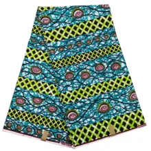 Голландский подлинный воск Анкара Африканский Воск Печать Ткань Гана обертка Чистый хлопок 6 ярдов