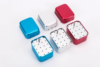 

Aluminum Dental Disinfection Box Autoclave Sterilizer Case Burs Endo Files Holder 30 Holes For Burs Dentista Instrument Lab