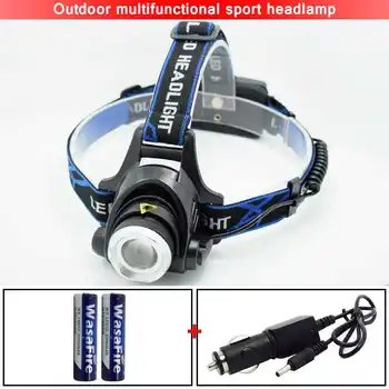 

XM-L T6 3 Modes Led Headlamp Zoomable Waterproof Head Light 1000 Lumen Running Headlight with 18650 Battery+Car Charger