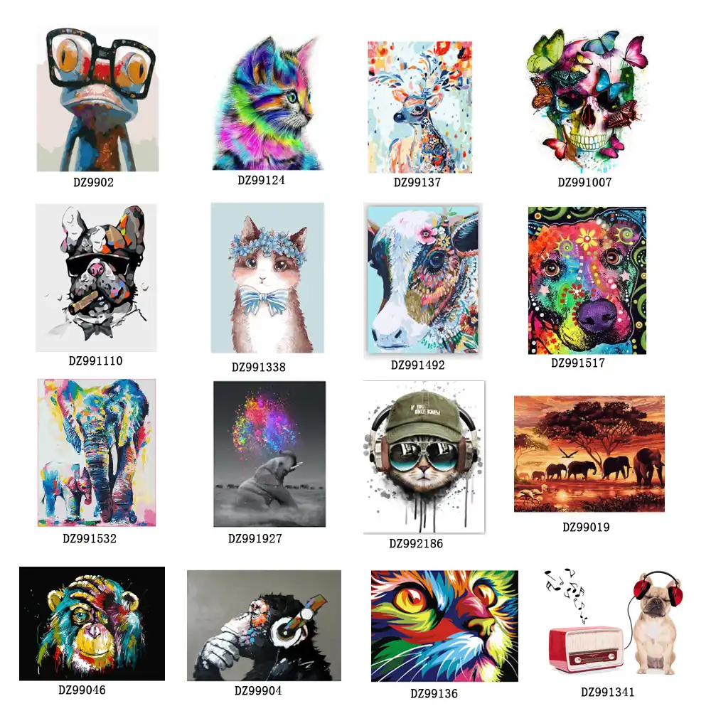 AZQSD Animals Oil Painting By Numbers For Adults Paints By Number