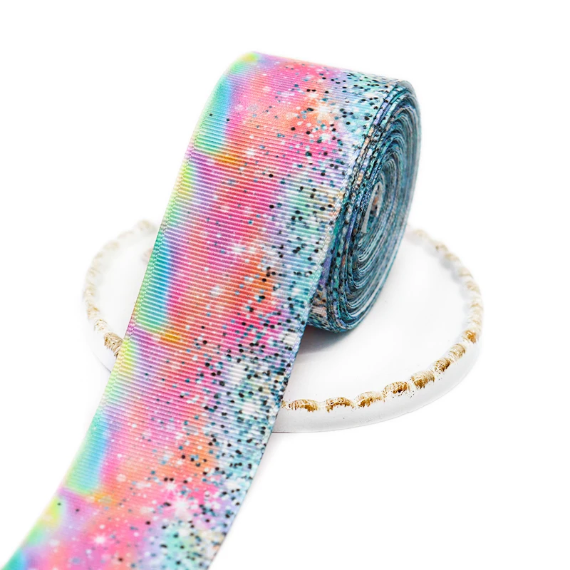 5 Yards 1.5' 38MM Rainbow Gradient Colors Printed Grosgrain Ribbons For Hair Bows DIY Handmade Materials Y110401 ribbon decoration ribbon supplies grosgrain ribbon