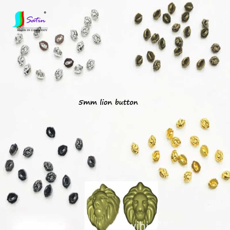 100pcs Wholesale Mini Metal Lion Pattern 5mm Button DIY Doll BJD Dress Clothes Shoes Decoration Hand Sewn Buttons | Дом и сад