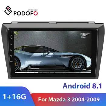 

Podofo Android 8.1Double Din Car Stereo Radio GPS WIFI Free MAP Quad Core 2 din Car Multimedia Player For Mazda 3 2004-2009