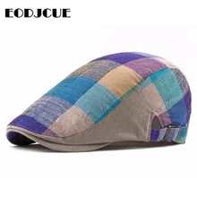 Модная мужская шляпа хлопок Гольф вождения головной убор в клетку шляпа Кабби плоская кепка плюща солнце летняя кепка peaky blinder Кепка с якорем