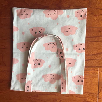 

Cotton Linen Eco Shopping Tote Shoulder Bag Print Pink Smiling Cloud Rain Drops YL822f