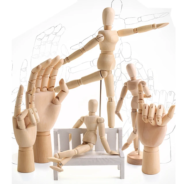 Wooden Mannequin 14 Rotatable Joint Drawing Mannequin Human Body  Proportions Portable Art Mannequin For Artist For Sketching 5.5in(14cm)