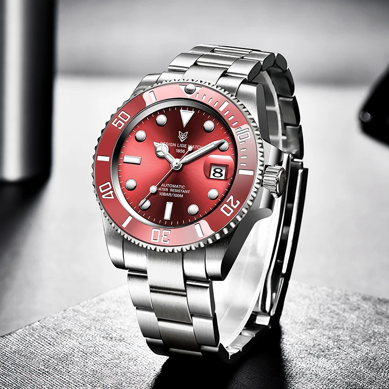 2021 Red Men Watches Top Brand Luxury Sapphire Watch Waterproof