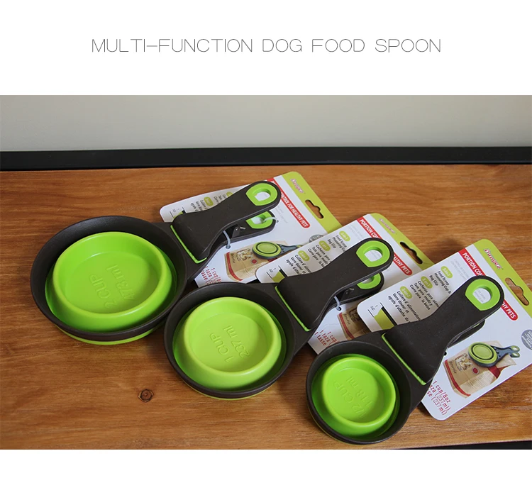 Многофункциональная Складная ложка мерная Собака зажим для пищевых продуктов силикагель еда мерная чашка Складная ложка собака лопатка для еды