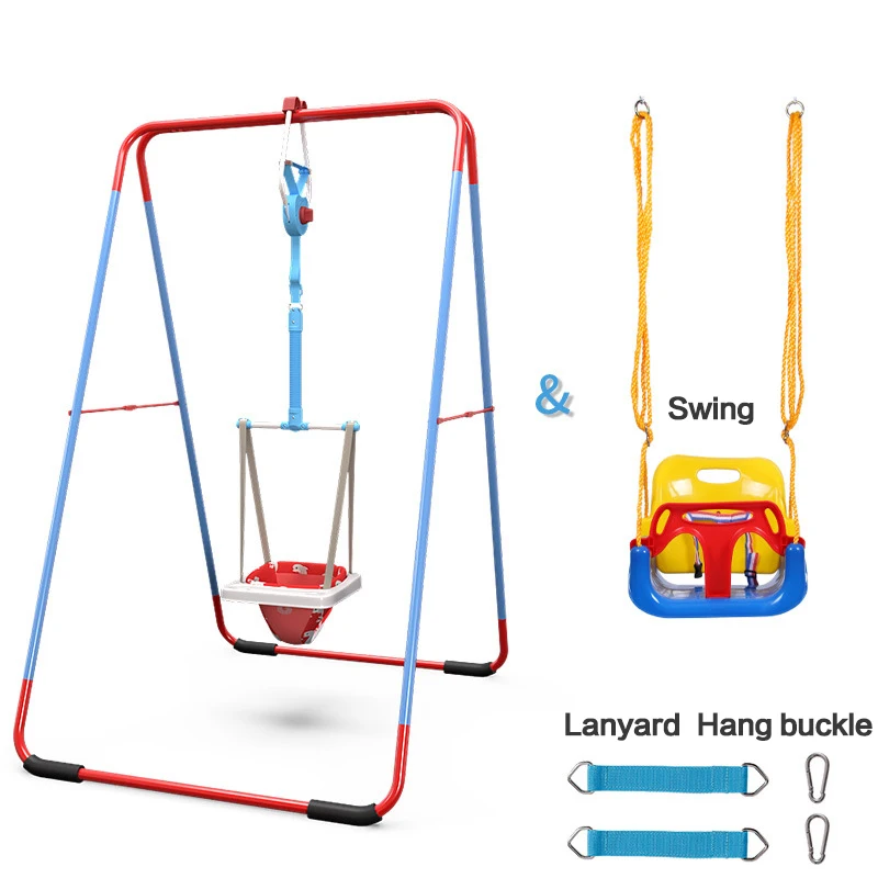 Baby Swing Bouncing Chair Toddler Indoor Multifunctional Hanging Seat Toy with Height Adjustable Jumping Fitness Frame Walk Belt