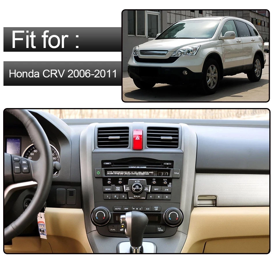 Perfect Eunavi 8 inch Android 9.1 2 Din Car DVD Player Radio GPS For Honda CRV Cr-v 2006 2007 2008 2009 2010 2011 Head Unit Stereo WIFI 1