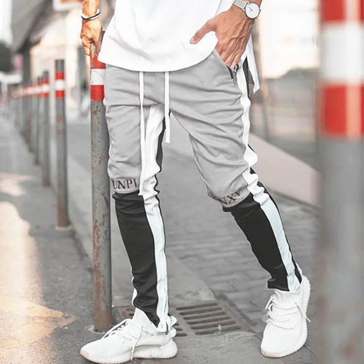 

Autumn New Style Popular Brand Gymnastic Pants Men's Joint Slim Fit Zipper Casual Pants Pure Cotton Fitness Pants