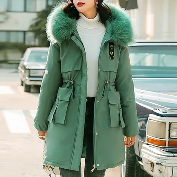 

Cotton Padded Jacket Women Ladies Fashion Casual Jacket Autumn And Winter Women Thick Cotton Parkas Jacket Warm Hooded Coat