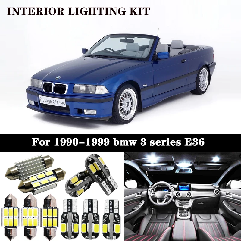 16x Led License Plate Interior Lights Bulb Kit For 1990 1999 Bmw 3 Series 6 Sedan Coupe M3 316i 318i 3i 323i 323is 325i 328i Signal Lamp Aliexpress